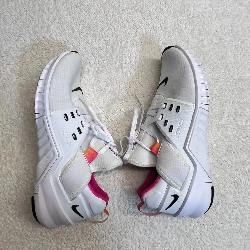 Nike Womens Sneakers Free Metcon 2 Training Gym Shoes White/Pink Sz 7.5